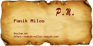 Panik Milos névjegykártya